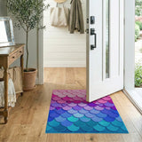 Mermaid Scales Area Rug Pink to Teal Ombre
