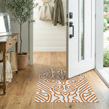 Orange Heritage Tribal Line Art Area Rug