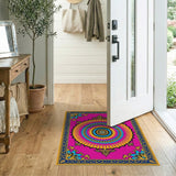 Multi-color and Patterns Vibrant Pink Mandala Persian Area Rug
