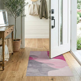 Pink Geometric Abstract Pink Area Rug
