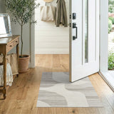 Abstract Curved Grey Area Rug