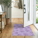 Purple Floral Line Art Area Rug