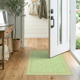 Mint Green Floral Vintage Area Rug