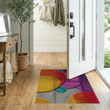 Geometric Modern Vibrant Overlapping Circles Multi-Color Area Rug