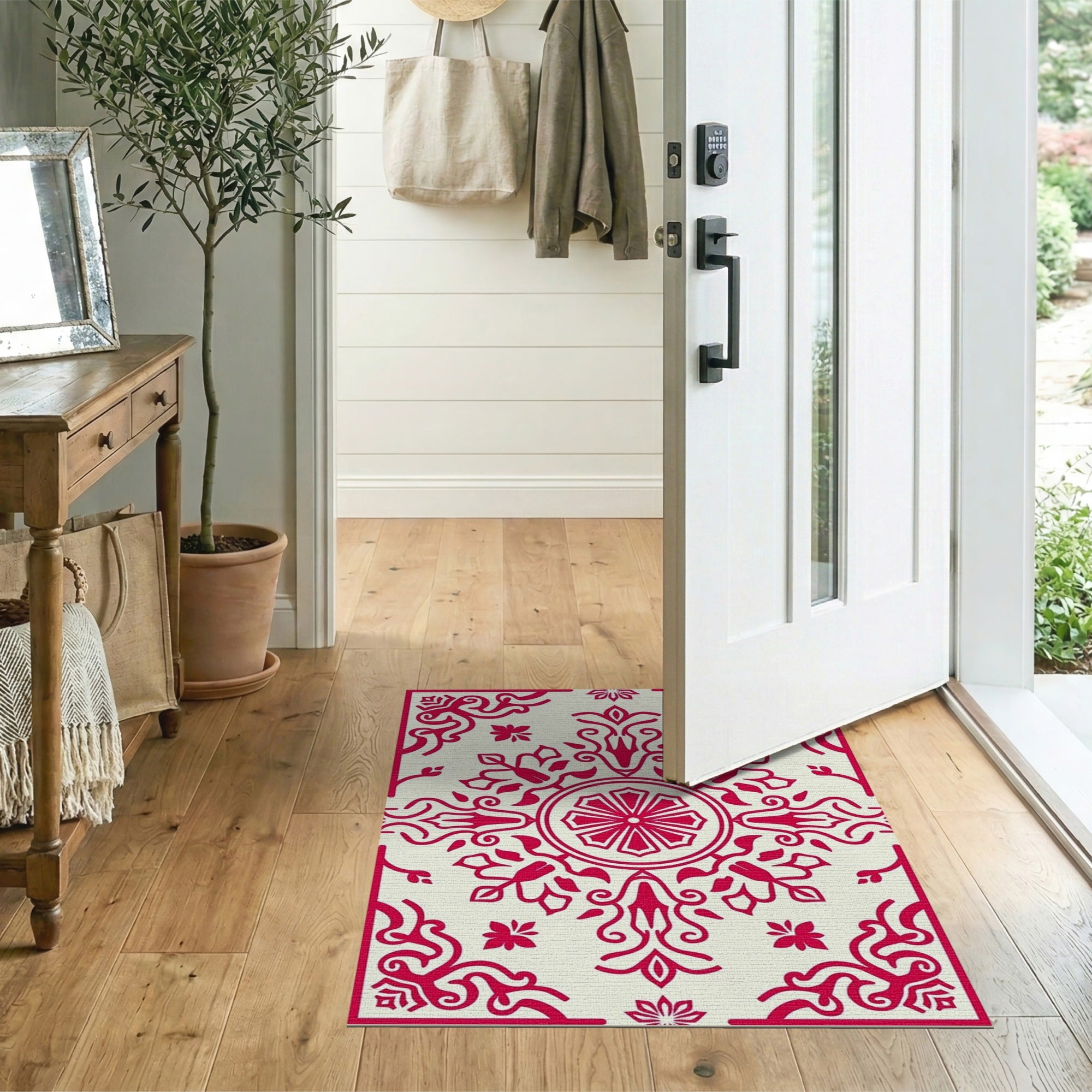 Ornate Red Floral Medallion Floral Vintage Area Rug