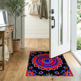 Bold Red Blue Mandala Area Rug