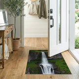Lush Forest Waterfall Canyon Area Rug