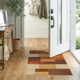 Rustic Wood Plank Patchwork Area Rug