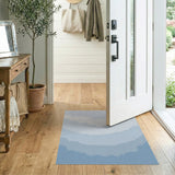 Misty Layered Blue Ombre Area Rug