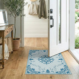 Ornate Blue Persian Medallion Area Rug