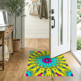 Vibrant Neon Starburst Geometric Area Rug
