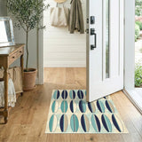 Blue Teal Surfboard Coastal Area Rug