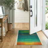 Geometric Modern Vibrant Multi-Color Geometric Stripe Area Rug