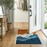 Multi-color and Patterns Geometric Sunset Mountains Area Rug