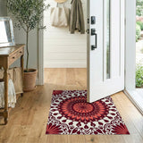 Rich Red Mandala Persian Area Rug