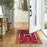 Kids Cartoon Red Football Field Area Rug