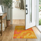 Wavy Sunset Abstract Area Rug