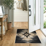 Black Starburst Southwestern Area Rug
