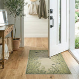 Lush Green Foliage Butterflies Dragonfly Rug