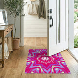 Pink Vibrant Pink Mandala Star Area Rug