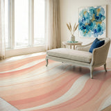 Soft Orange Wavy Abstract Area Rug