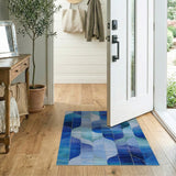Blue Teardrop Geometric Area Rug