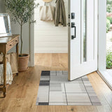 Geometric Modern Modern Geometric Grid Black White Area Rug