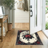 Red Rose Ornate Floral Vintage Area Rug