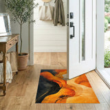 Abstract Area Orange Abstract Wave Area Rug
