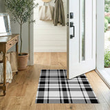 Geometric Modern Bold Black White Plaid Area Rug