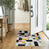 Multi-color and Patterns Vibrant Multi-Color Geometric Abstract Area Rug