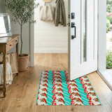 Teal Gingerbread Men Pattern Area Rug