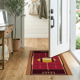 Geometric Modern Red Football Field Area Rug
