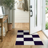 Classic Black White Checkerboard Area Rug