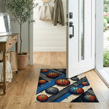Basketball Explosion Geometric Area Rug