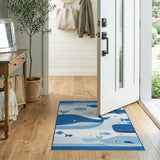 Cute Blue Whale Ocean Kids Area Rug