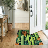 Vibrant Cactus Cluster Southwestern Rug