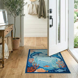 Playful Dolphins Underwater Area Rug
