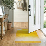 Abstract Sunrise Yellow Striped Area Rug