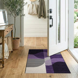 Abstract Purple Geometric Abstract Area Rug