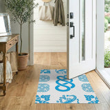Blue Celtic Dragon Knot Area Rug