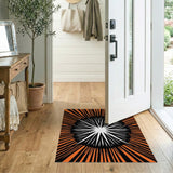 Bold Orange Starburst Geometric Area Rug