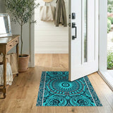 Teal Mandala Medallion Persian Rug