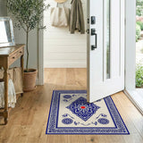 Traditional Persian Blue and Teal Intricate Blue Floral Persian Area Rug