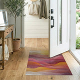 Layered Sunset Mountains Abstract Area Rug