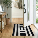 Bold Black White Geometric No. 6 Area Rug