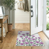 Purple Floral Bloom Area Rug