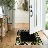 Vintage Daisy Floral Border Area Rug