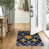 Navy and Gold Moroccan Trellis Area Rug