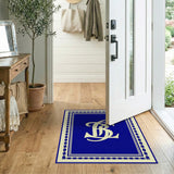 Navy Blue BRL Monogram Rug with Tribal Borders